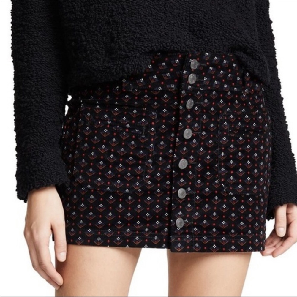 FREE PEOPLE Joanie Printed Cord Skirt - Picture 2 of 10
